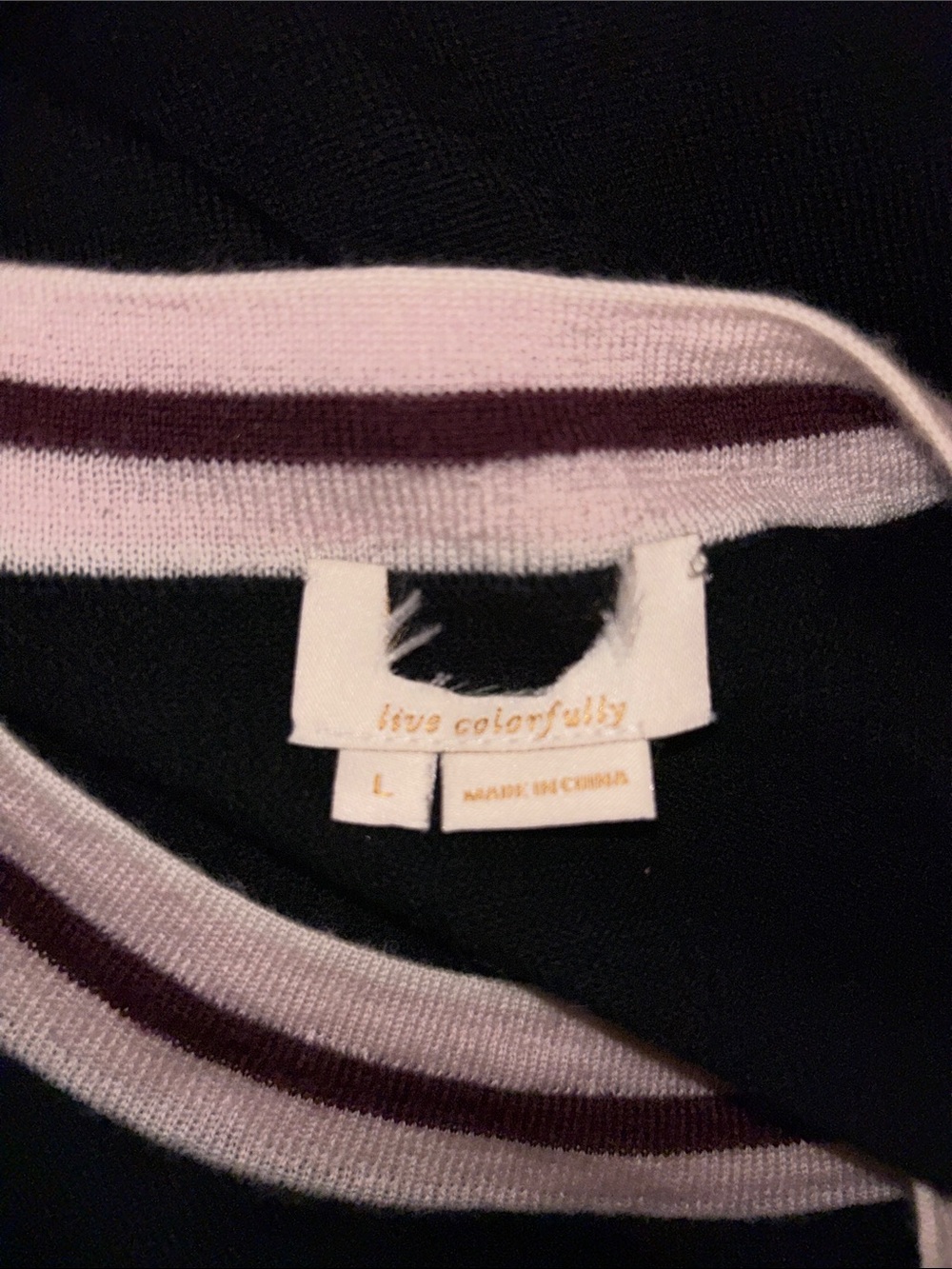 Kate Spade New York "Live Colorfully" Ruffle Twofer Sweater - Size Large - Picture 8 of 8